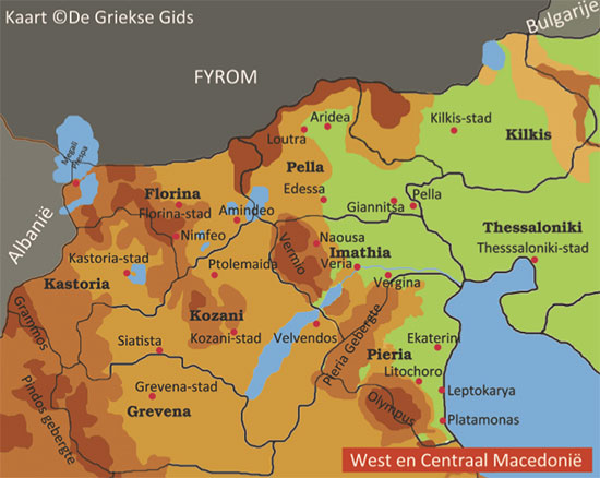 Kaart Noordwest Macedonie
